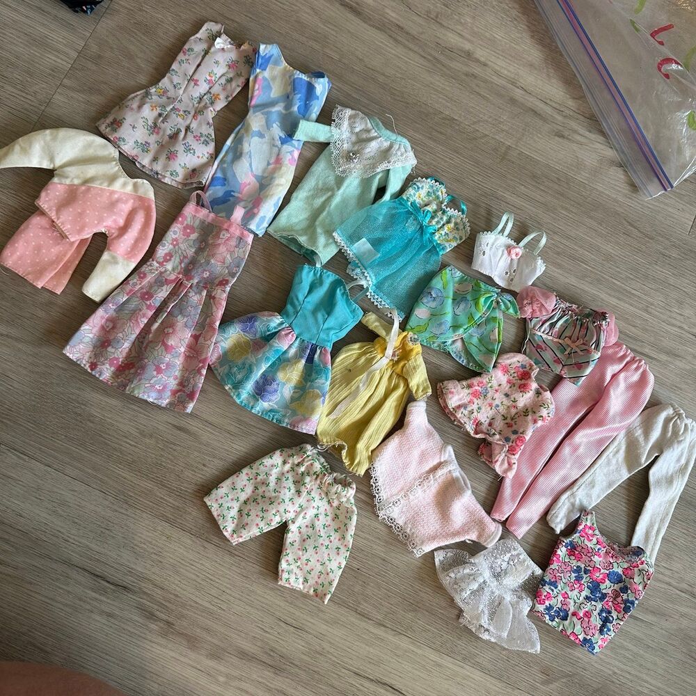 Vintage Barbie Doll Pretty Pastel Clothing Dresses Pants Tops